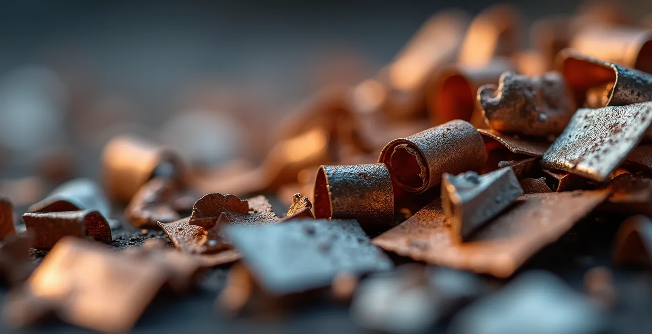 Vue macro détaillée de matériaux industriels montrant les textures et la qualité de surface